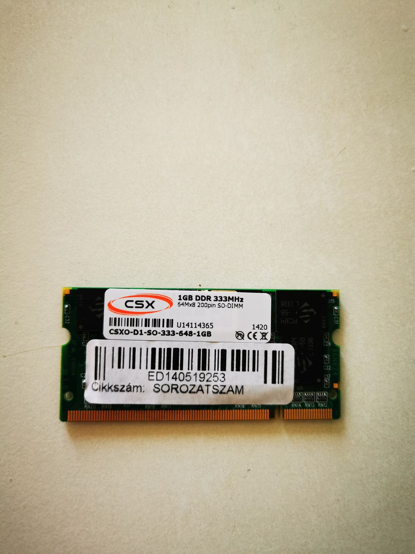 Ram laptop 1 GB DDR 333MHz