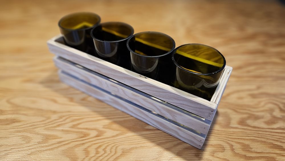 Set 4 pahare sticle vin reciclate