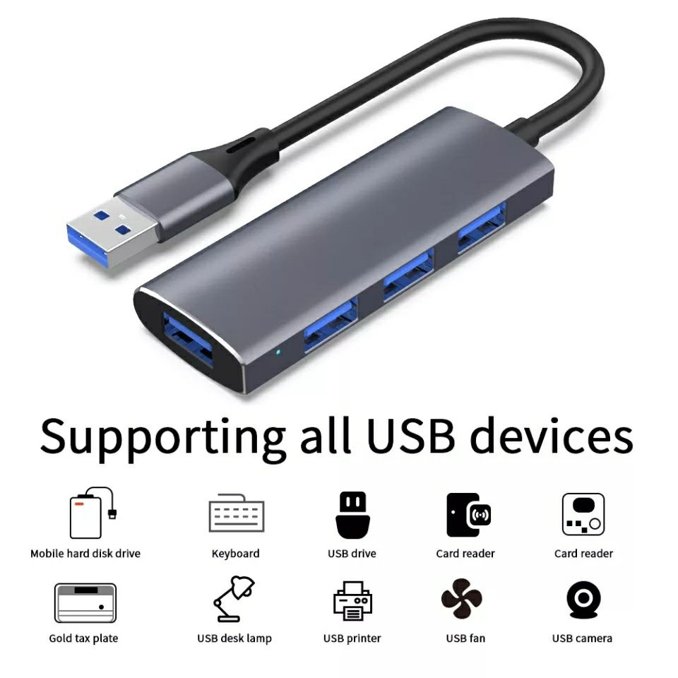 Переходник HUB (OTG) Type-C на 4 USB. Качественный. Алматы