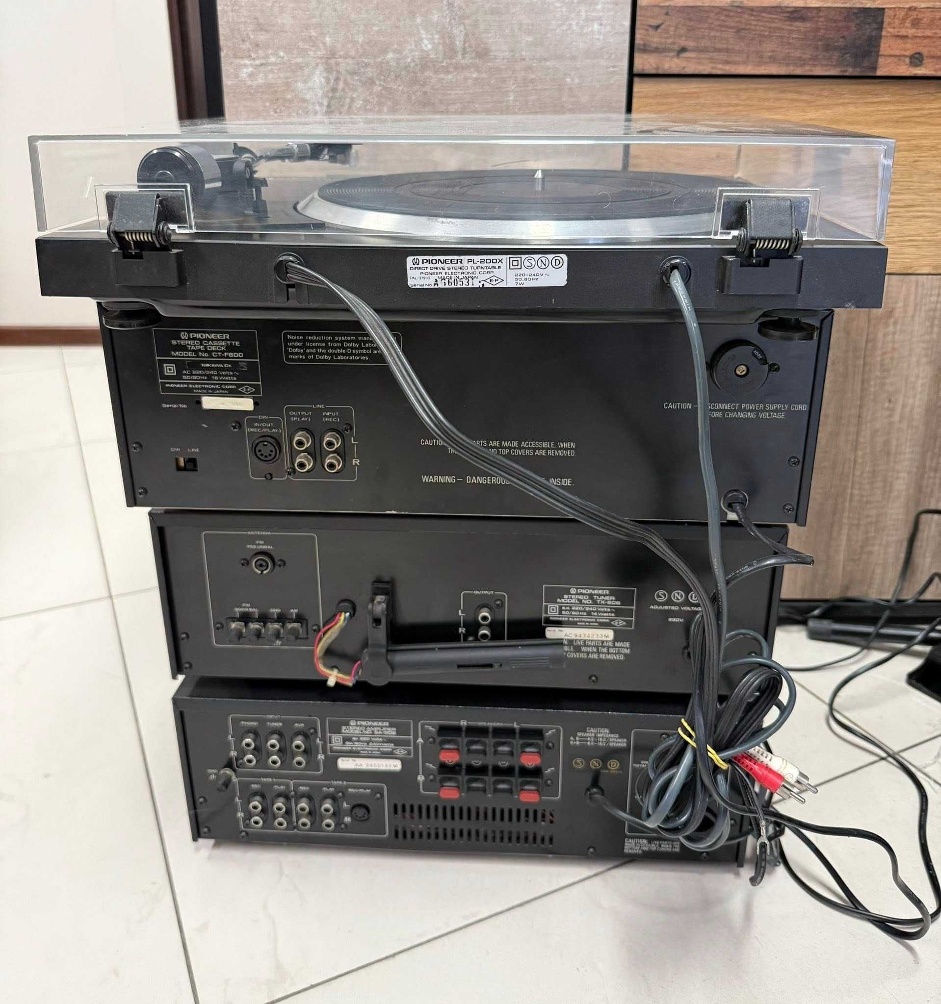 Ретро аудио система сет PIONEER - усилвател, дек, тунер и грамофон