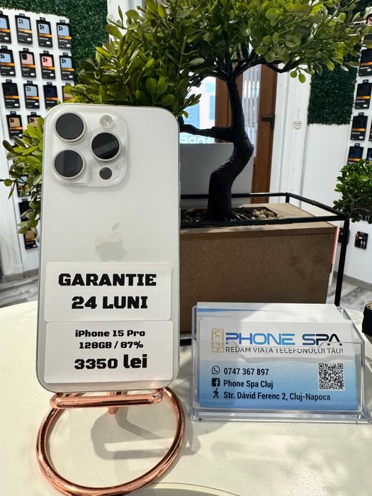 iPhone 15 Pro 128Gb 86% IN RATE- Din magazin,cu garantie!