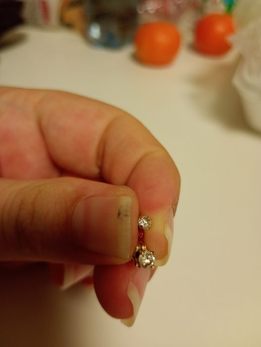 Cercei aur 18k cu diamant