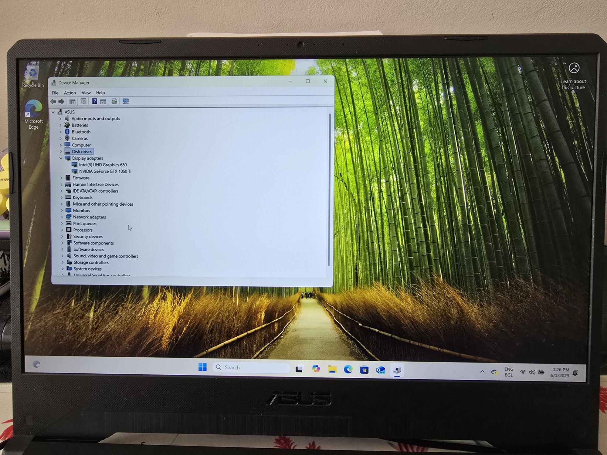 Геймърски лаптоп ASUS TUF FX505GE – i7, 8GB RAM, GTX 1050 Ti