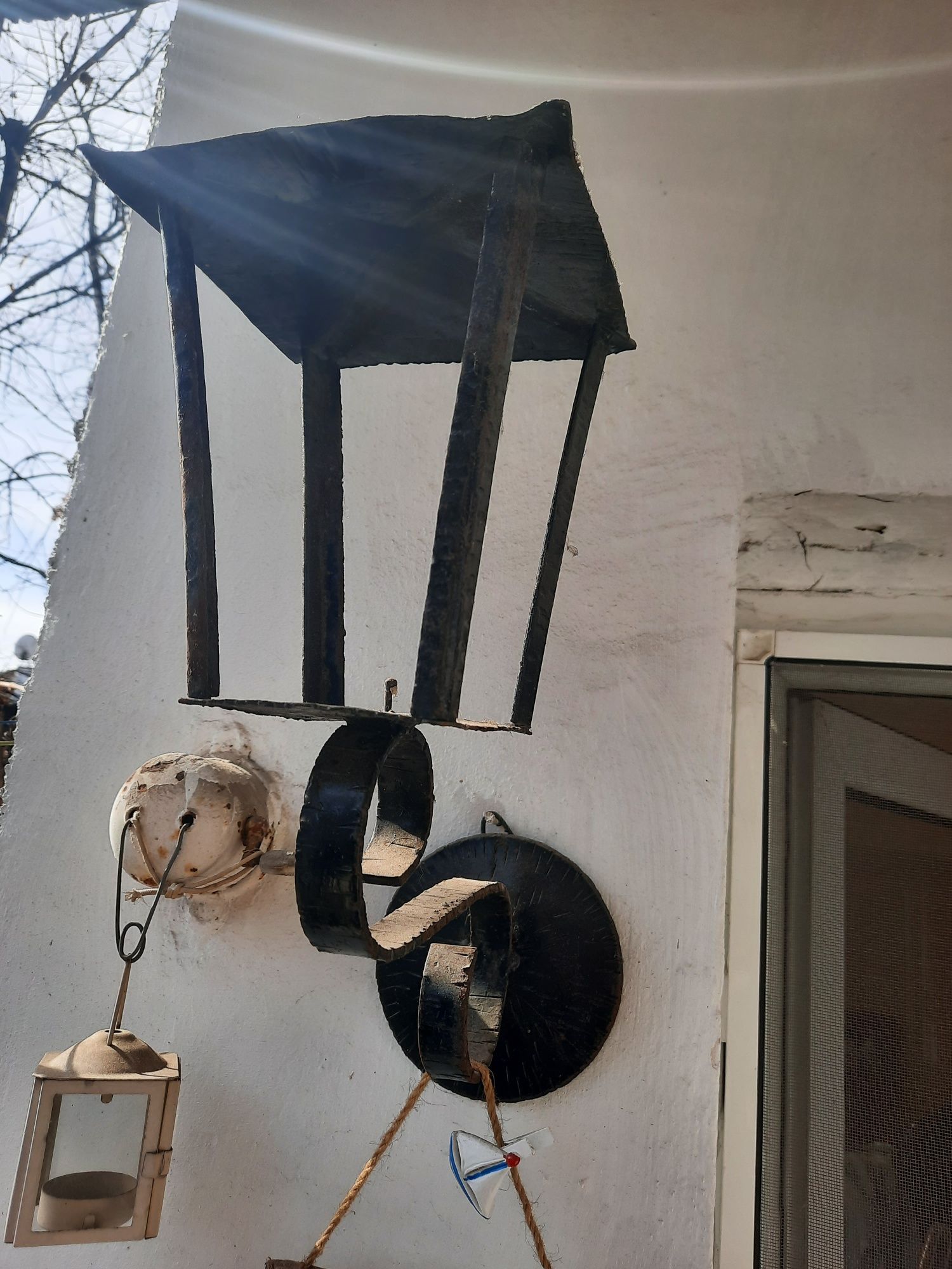 Стар фенер ,свещник от ковано желязо