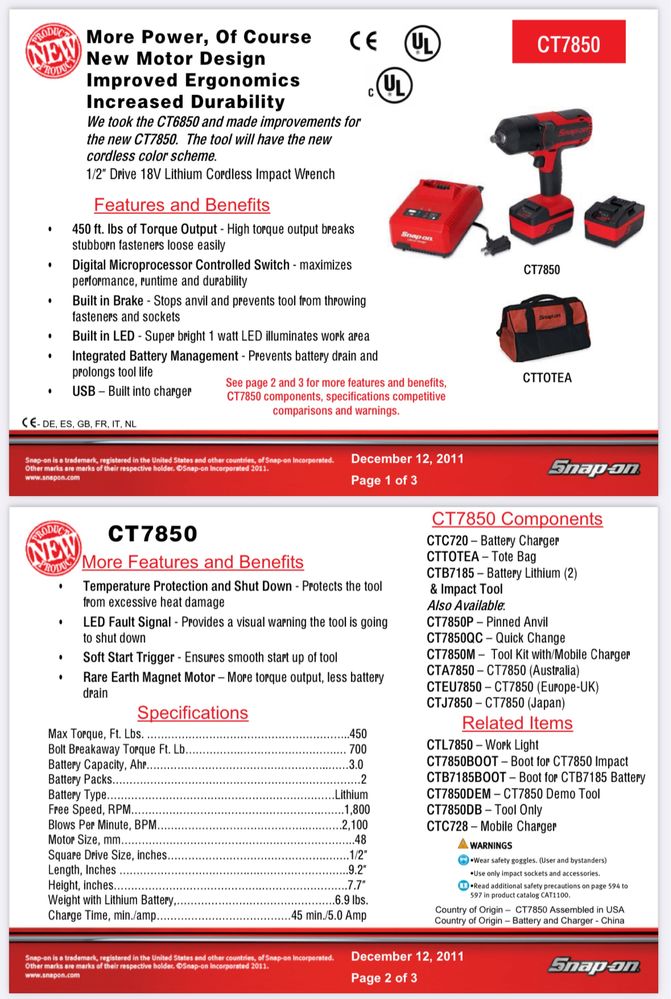 Гайковерт Snap On CT7850