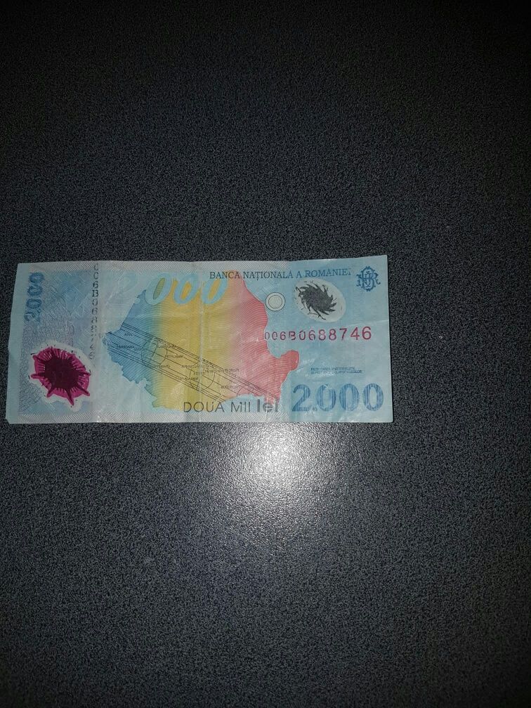 Bancnota 2000 lei din 1999 de colecție  cu eclipsa totala