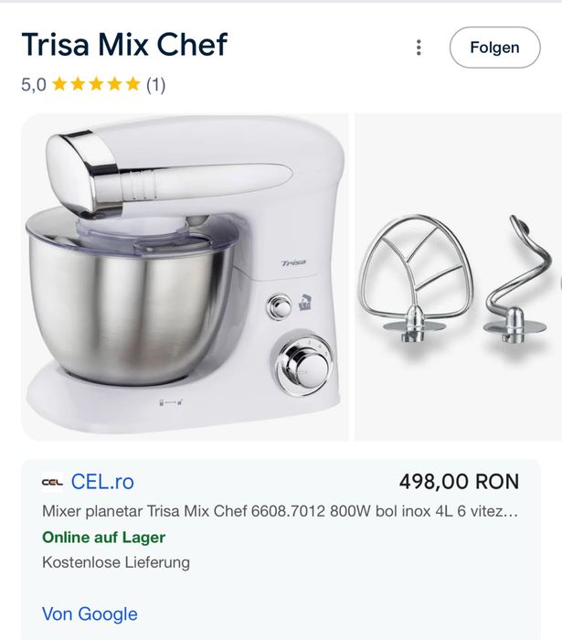 Mixer /Malaxor Trisa Mix Chef – Nou, nefolosit!