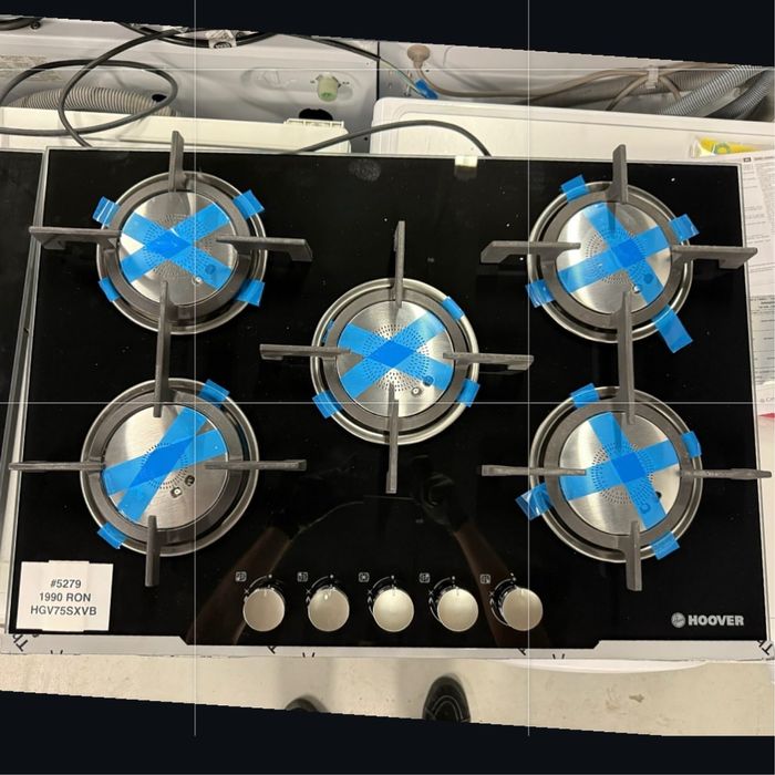 Plita încorporabilă pe gaz Hoover HGV75SXVB