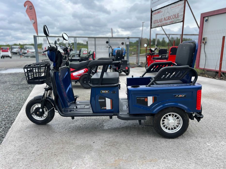 Triciclu electric THOR tuk tuk SX LONG2 nou rosu negru alb gri