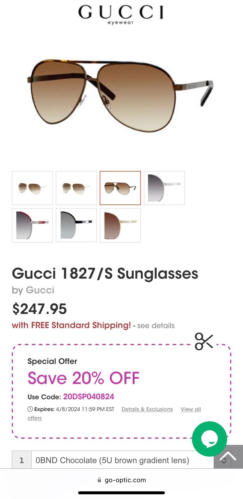 Продава Gucci Aviator - GG 1827/ S кафяви ОРИГИНАЛНИ - 260лв