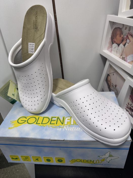 Медицински работни чехли от естествена кожа