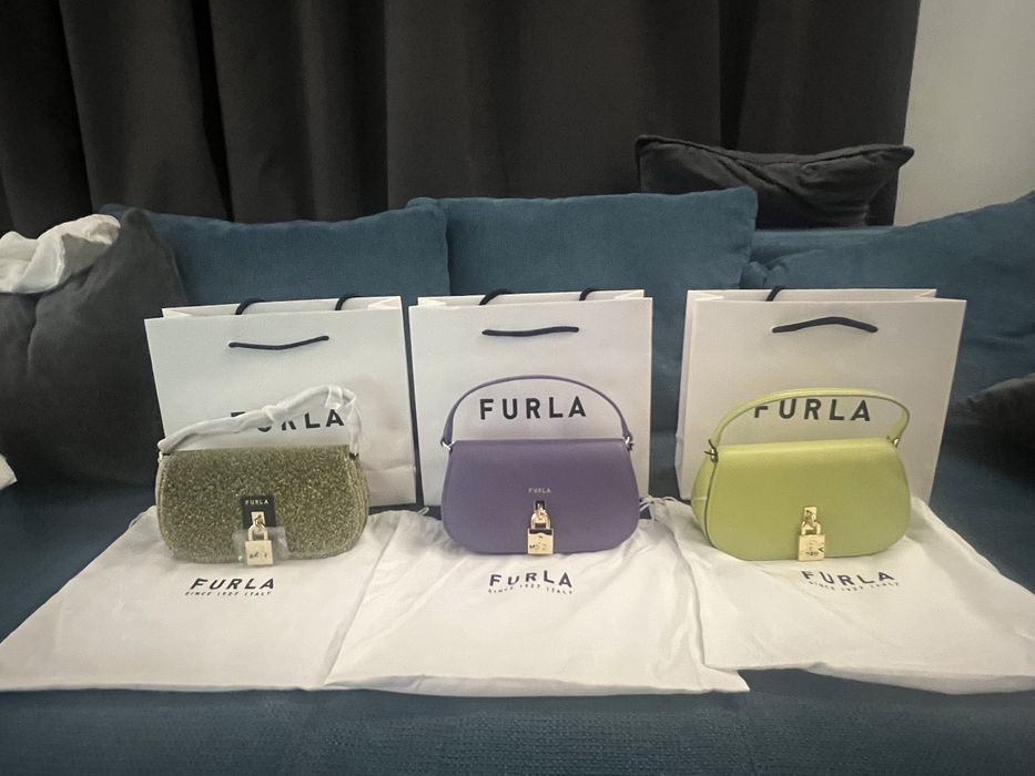 FURLA ARTEMIS mini Gold, Candy floss, Midori.Нови,със сериен номер
