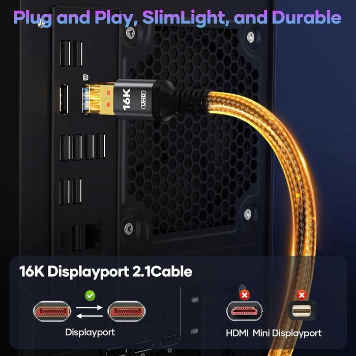 DP2.1b Ултра/Трансфер 16K-80Gbps Nvidia RTX5090 ALCLAP DP*2.1 4К/240Hz