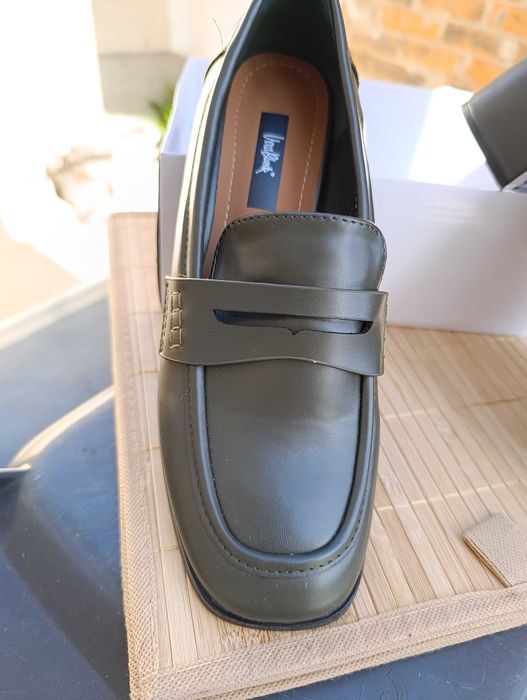 Дамски мокасини маслено зелен цвят