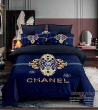 CHANEL albastru și mov-lenjerie de pat lux