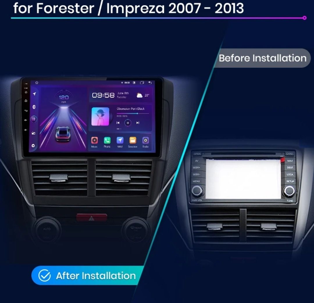 Navigatie Andrid Auto Subaru Forester/Impreza 2007-2013