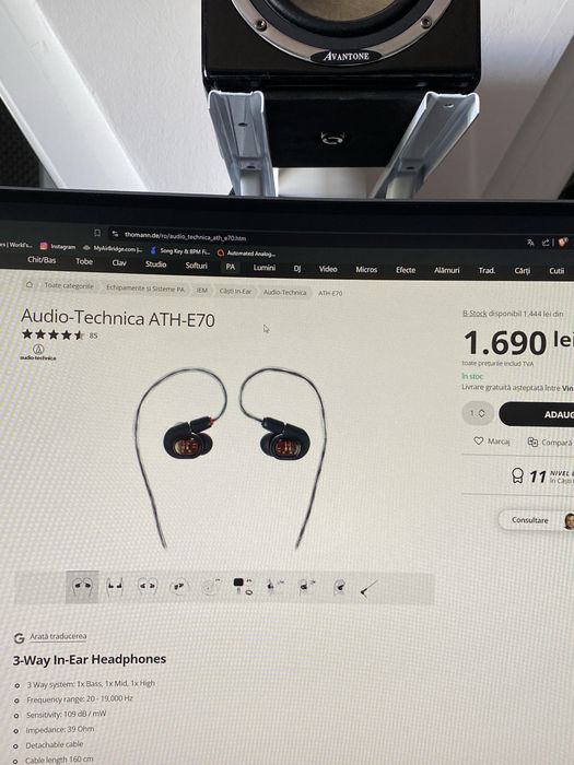 Casti in-ear Audio-Technica ATH-E70