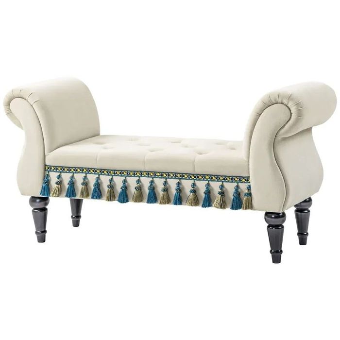 Тапицирана пейка HOMCOM, винтидж дизайн, до 150 кг, 117 x 40 x 58 см,