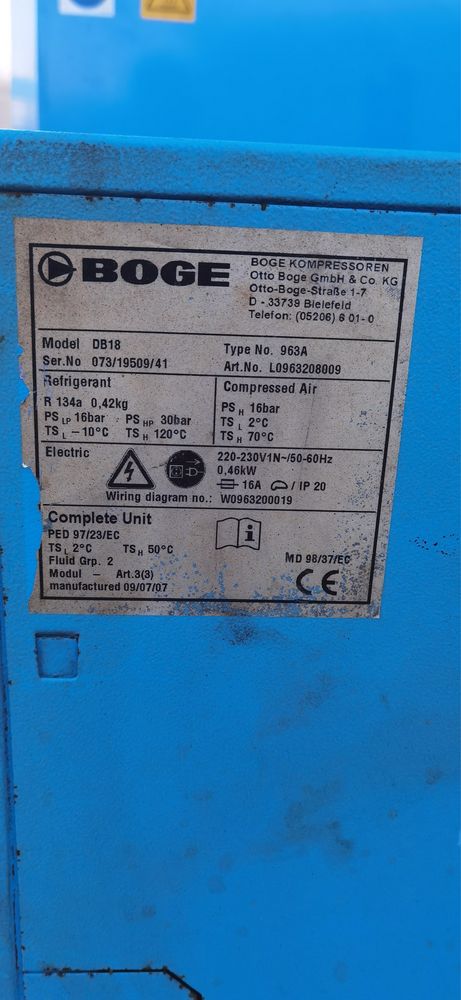 BOGE S15 – винтов компресор с ресивър 300 л и сушилня