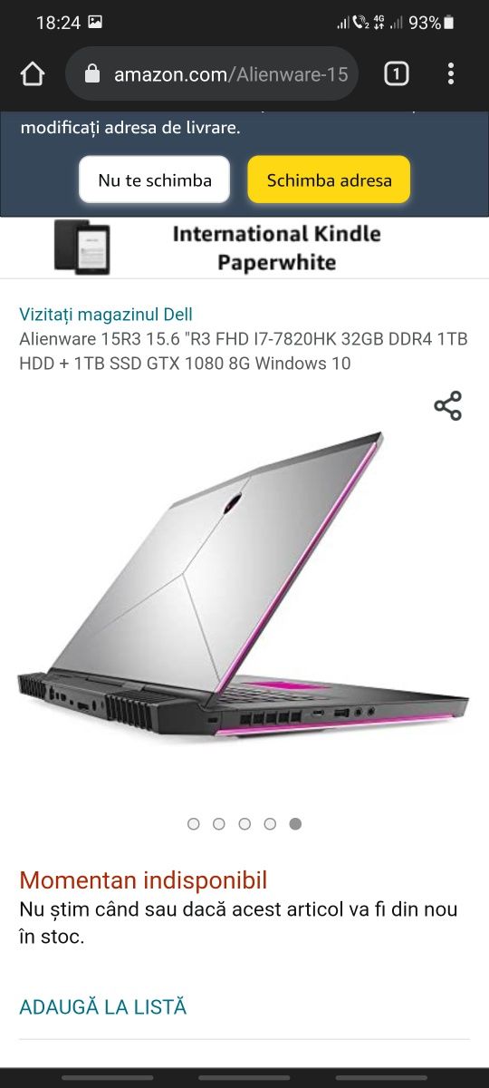 Vand Laptop Dell Alienware 15R3