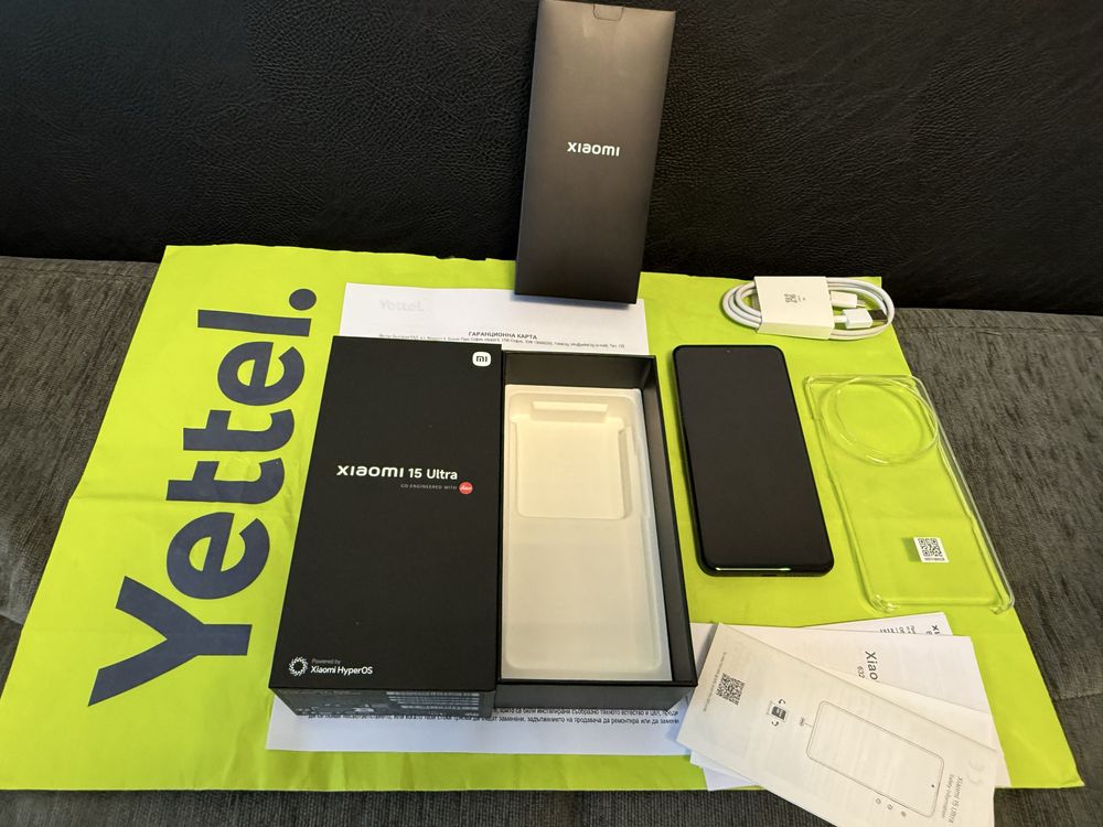 ***КАТО НОВ 512GB Xiaomi 15 Ultra 16GB 5G Гаранция Yettel 2027г. Black