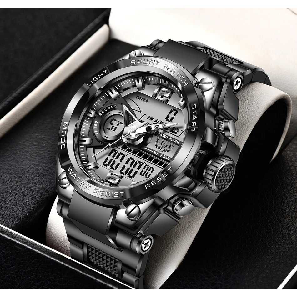 Мъжки часовник Lige Sports Watch, Водоустойчив, 5 ATM, Хронограф