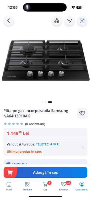 Plita pe gaz incorporabila Samsung