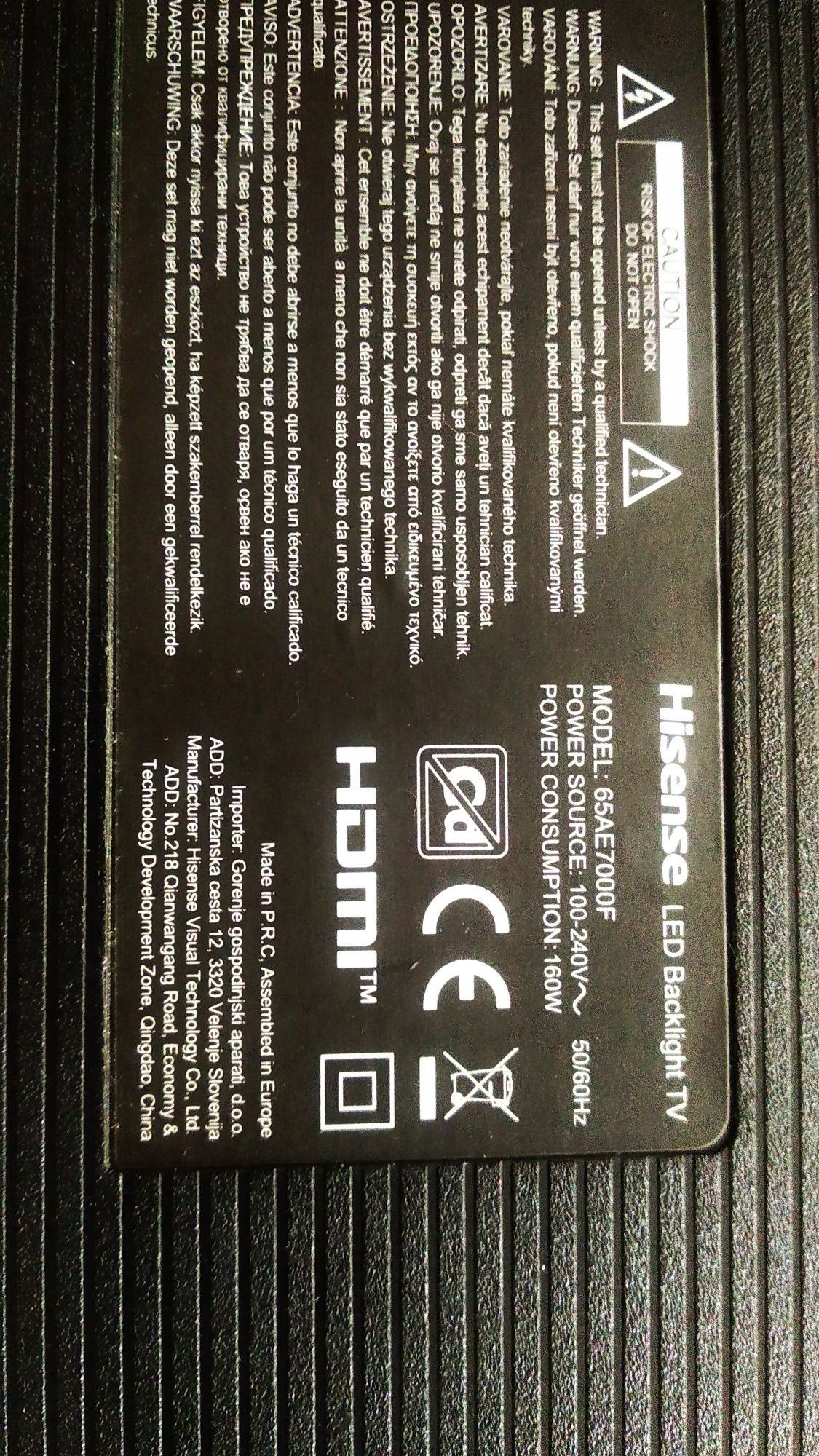 Led Smart 4k HISENSE-H50U7B și 65AE7000F funcționale display spart