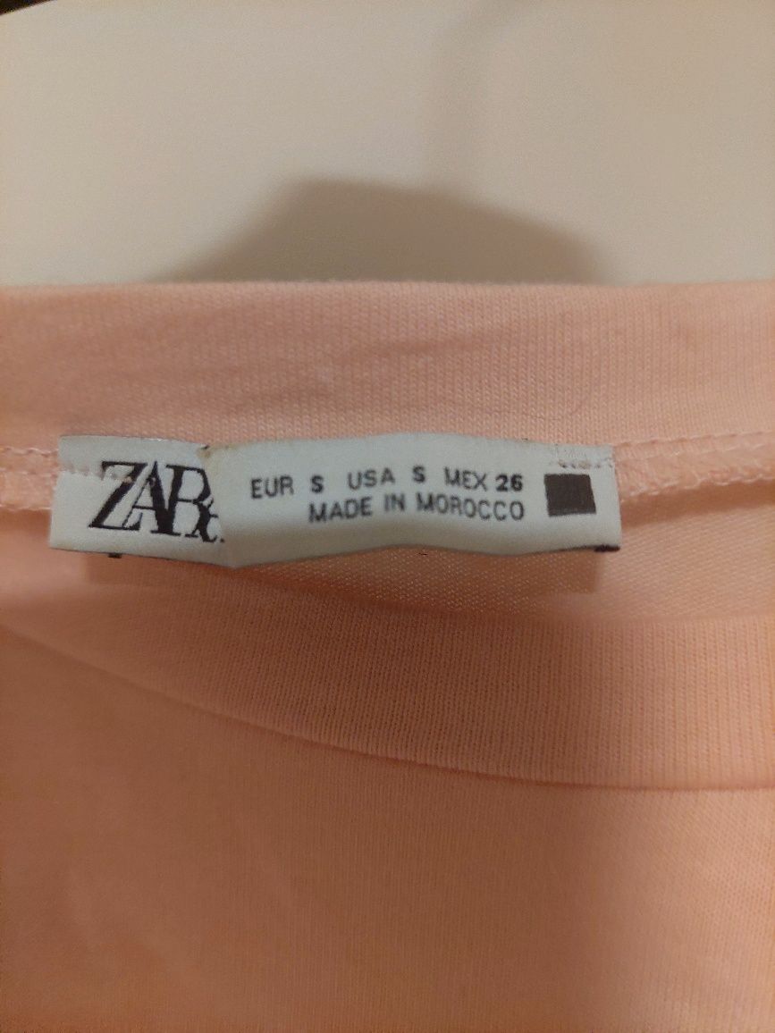 Tricou Zara cu umeri bufanți roz