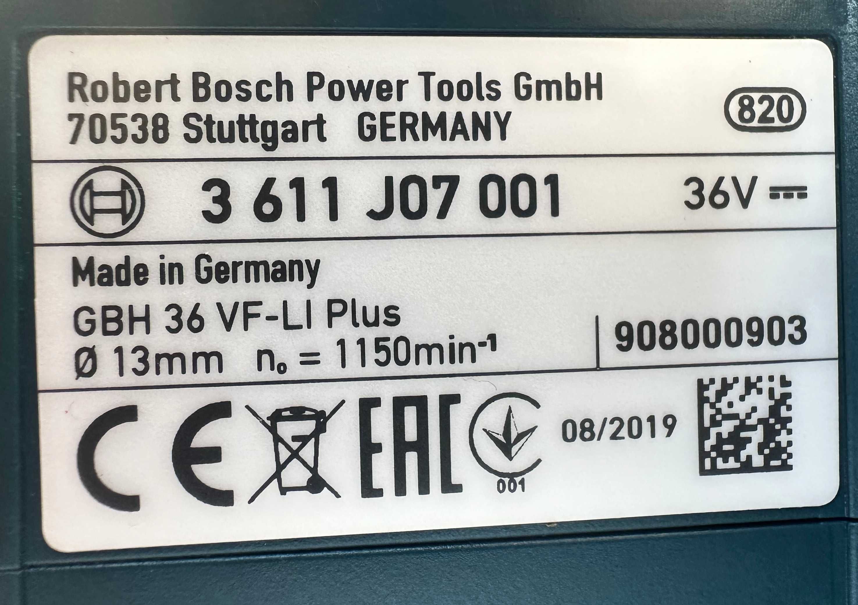 BOSCH GBH 36VF-Li Plus - Мощен акумулаторен перфоратор 2x36V 6.0Ah