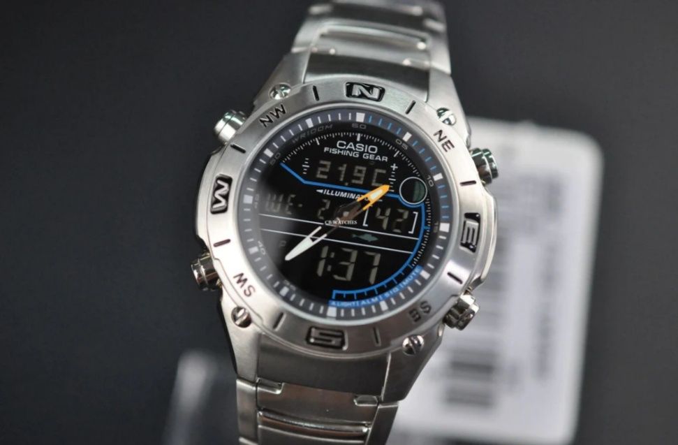 CASIO водозащита 100 метров, термометр, классика, рыбалка