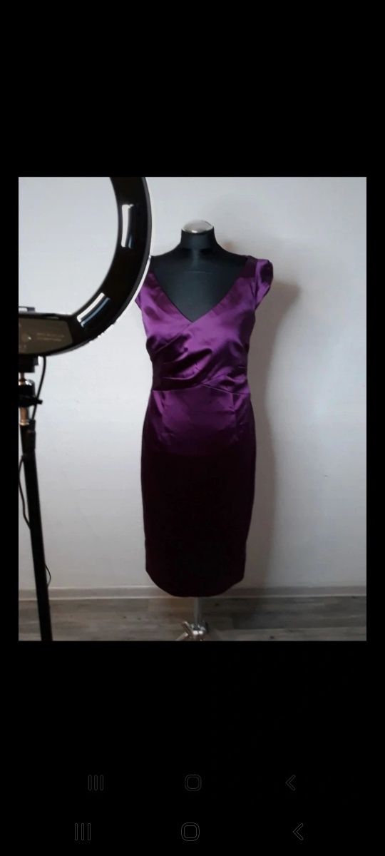 Rochie din satin mov, marimea 38