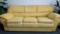 Триместен разтегателен диван - жълт