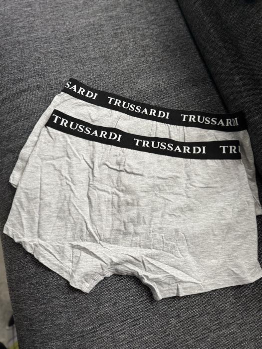 Trussardi set 2 boxeri gri cu banda neagra M noi originali