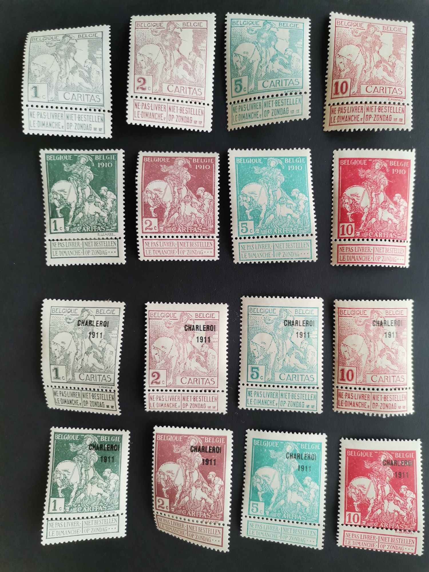 Timbre Belgia "Caritas" 1910-1911