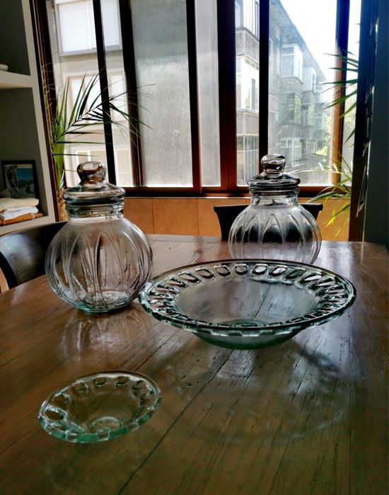 Антикварна колекция от ретро винтидж голям аптекарски съд/буркан /купа