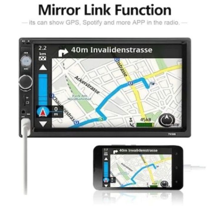 MP5 player multimedia 2DIN USB  Bluetooth audio video cameră marșarier
