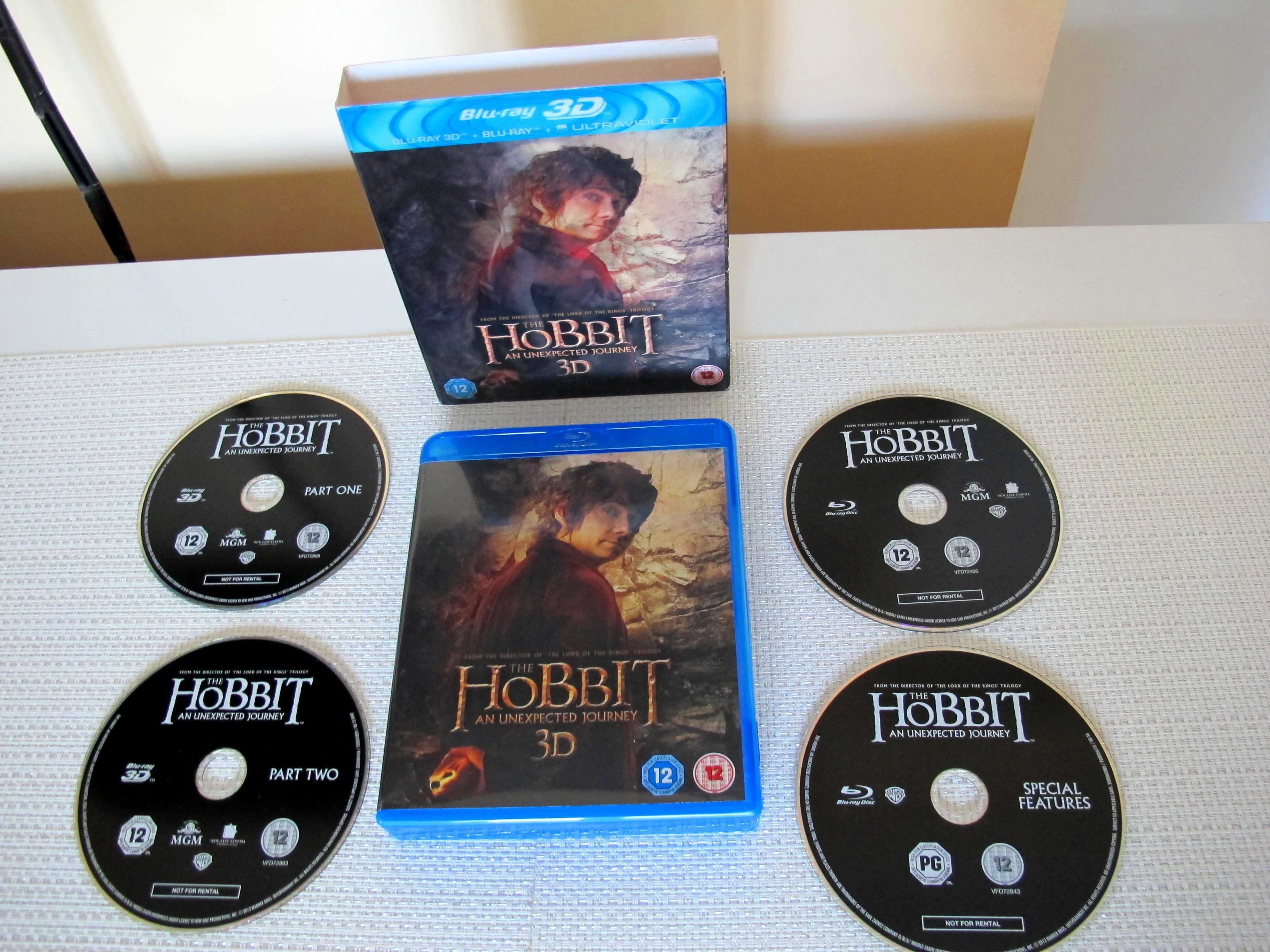 Hobbit Trilogy 3D + 2D Blu Ray 12 диска за колекционери