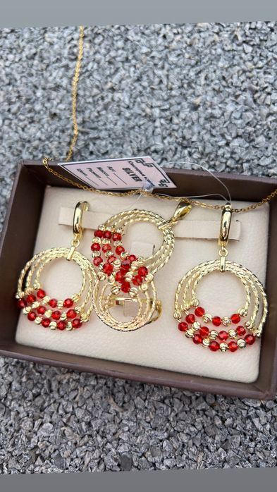 Комплект серебро с золотом