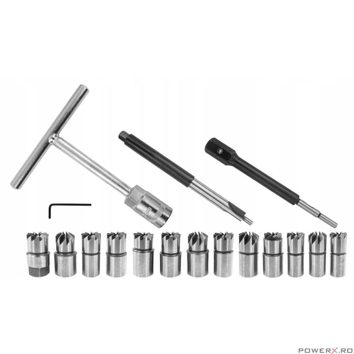 Trusa 17 freze pentru refacere scaun Injector, set universal pt