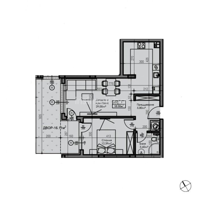 Продава двустаен, €132900, 64кв.м. в Малинова долина