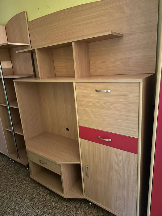 Set mobilă complet living/dormitor + canapea extens + fotoliu + comoda