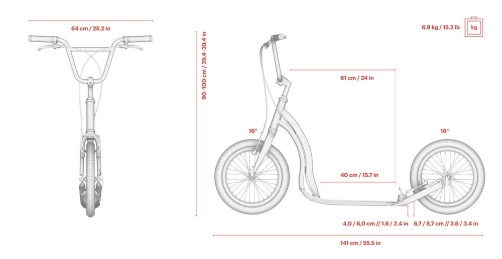 Yedoo Friday - 16/16 - City scooter / Trotineta  - greutate 7 kg