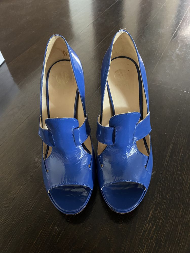 Pantofi cuvtoc VERSACE albastru electric 37