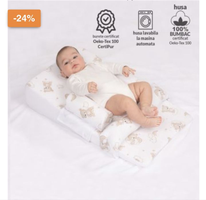 Saltea antiflux reglabila accesorii detasabile , husa este igienizata