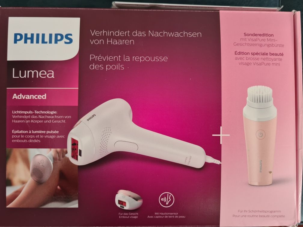 Epilator Philips IPL Lumea Advanced + aparat masaj facial
