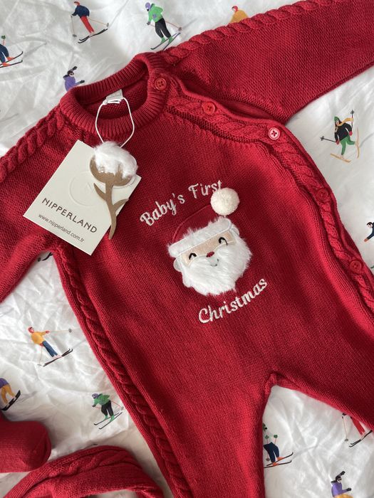 Бебешки коледен комплект nipperland 0-3м
