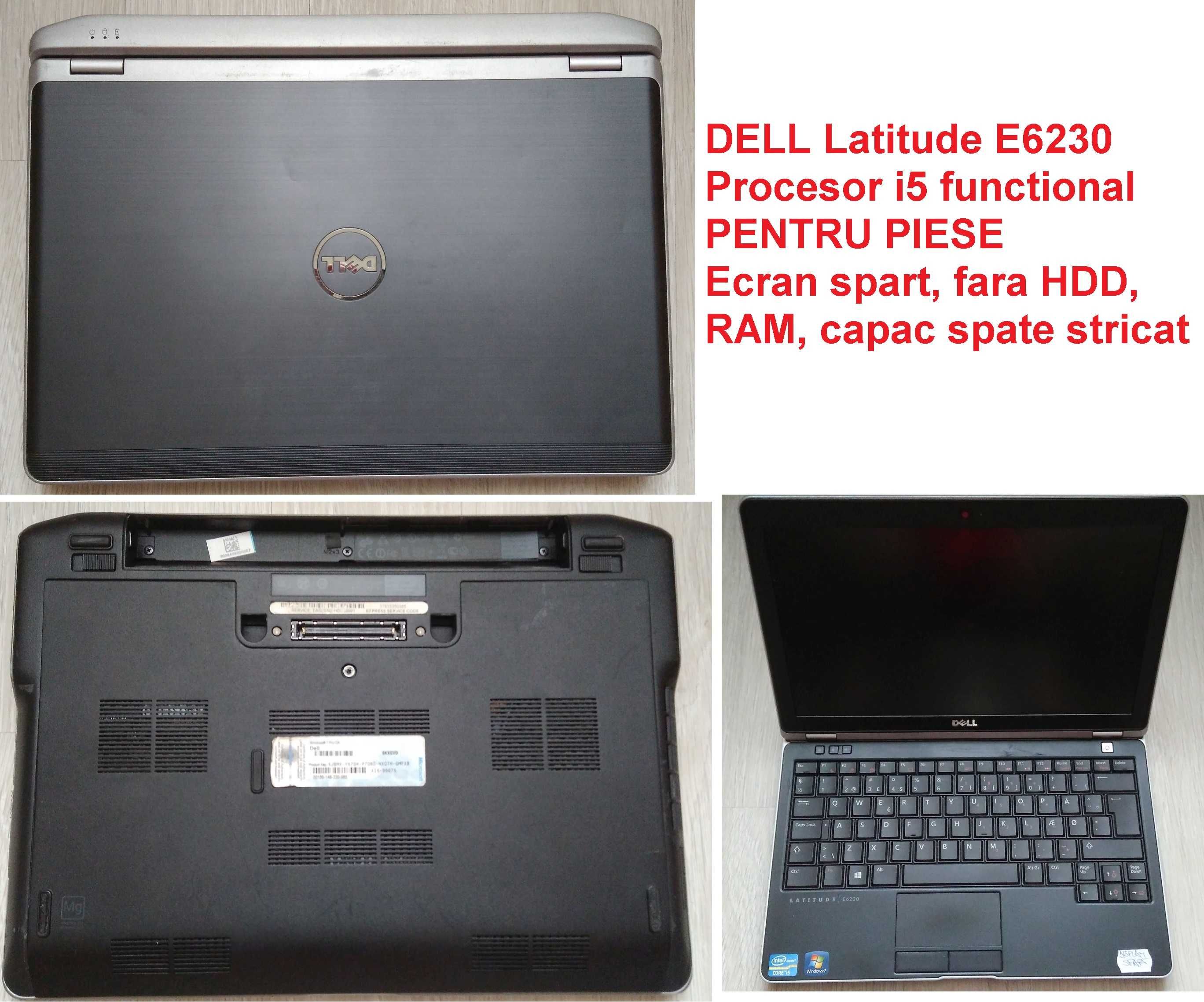 Laptop DELL Latitude E6230 cu accesorii + doua incomplete pentru piese
