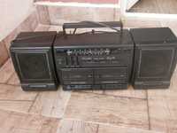 Голям РЕТРО Радио-Касетофон двукасетъчен GoldStar TWP-7043 Made in Kor