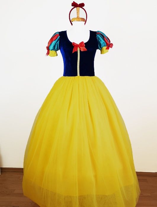 Rochie Alba ca zăpada XS, S,M, L, XL,costum animatori ,aniversare,recu